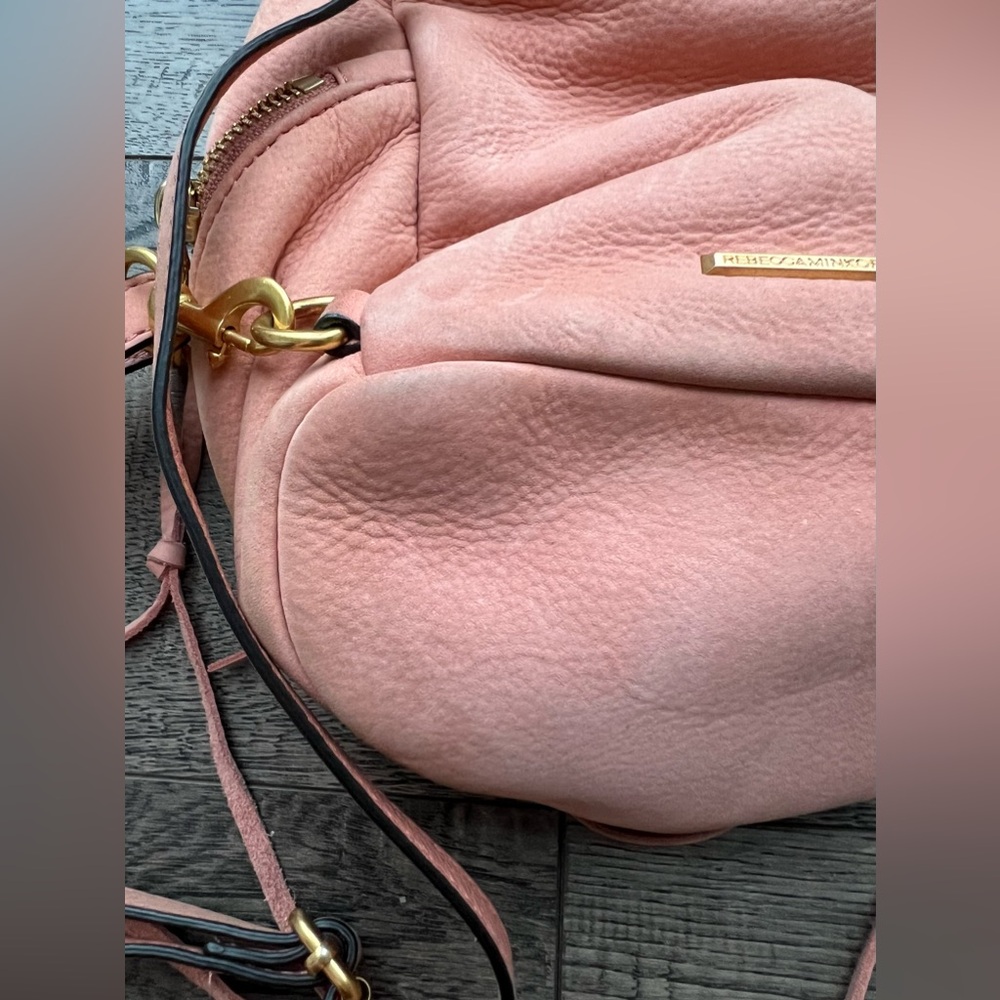 Rebecca Minkoff mini Julian suede peach backpack - Picture 4 of 11
